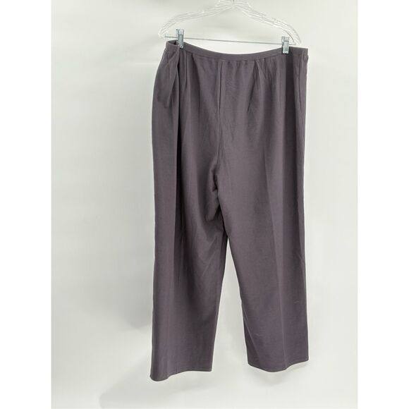 Eileen Fisher Crepe Pants Wide Leg Crop Women Size XXL Gray Stretchy High Rise - Picture 2 of 10